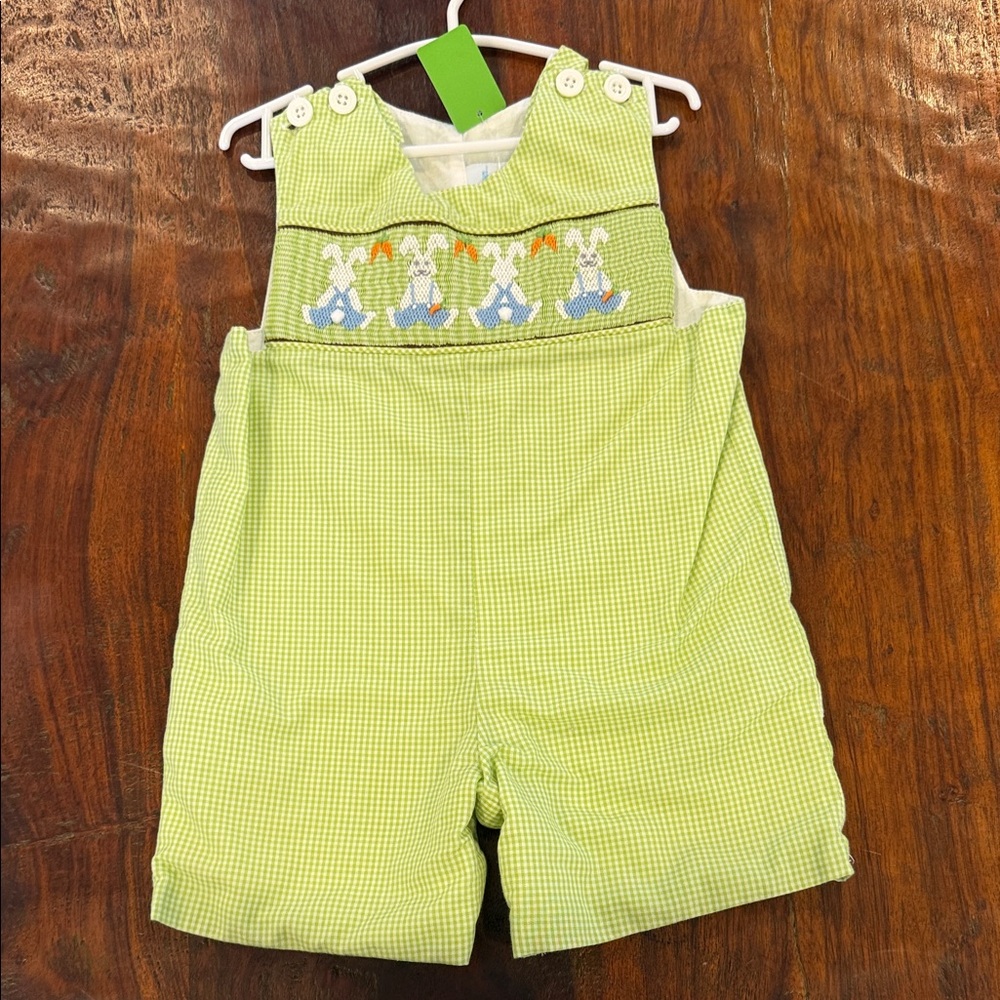Charming Lime Checkered Kids Overalls